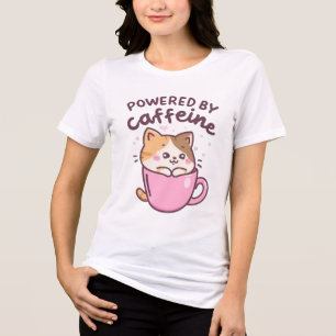 Funny Coffee and Cat Lover T-Shirt Tri-Blend Shirt
