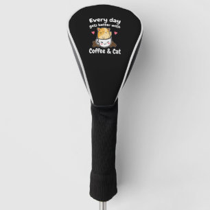 Funny Coffee And Cat Saying Caffeine Lover Barista Golf Head Cover