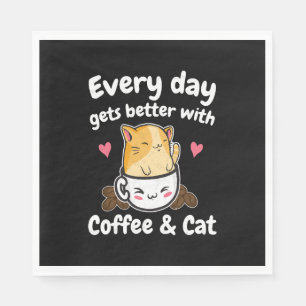 Funny Coffee And Cat Saying Caffeine Lover Barista Napkin