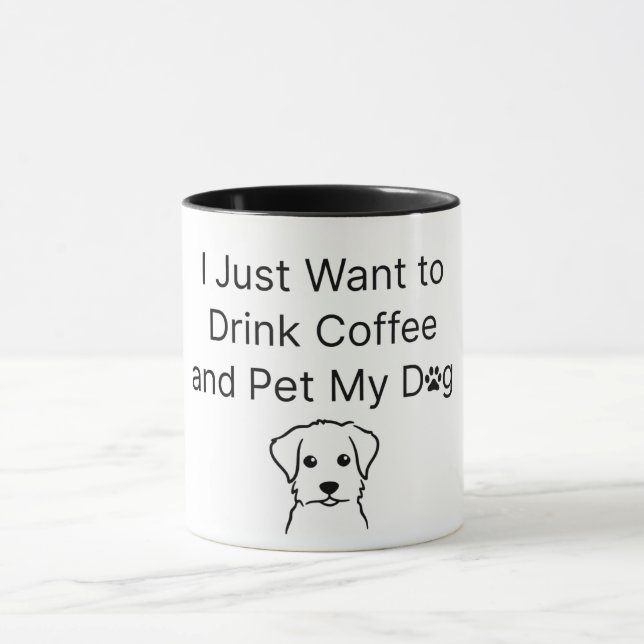 Funny "Coffee and Dog" Sarcastic Quote Mug (Center)