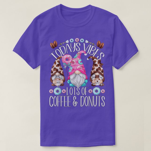 Funny Coffee And Donut Gnomes For Women And Donut  T-Shirt (Design Front)