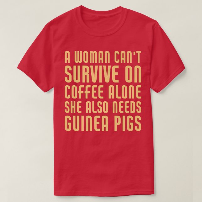 Funny Coffee And Guinea Pigs Lover Premium  T-Shirt (Design Front)