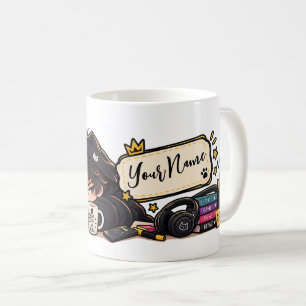 Funny Coffee Anime Cat Name Chibi Mug