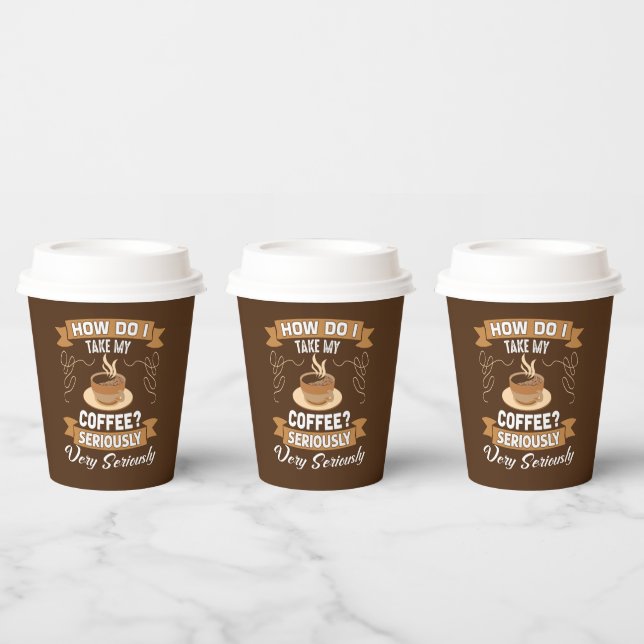 funny coffee bar party word art  paper cups (Multi)