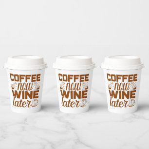funny coffee bar party word art paper cups