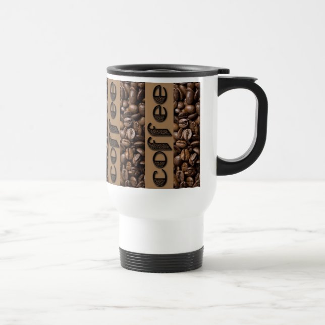Funny Coffee Beans Typography Coffee Lover Travel Travel Mug (Right)