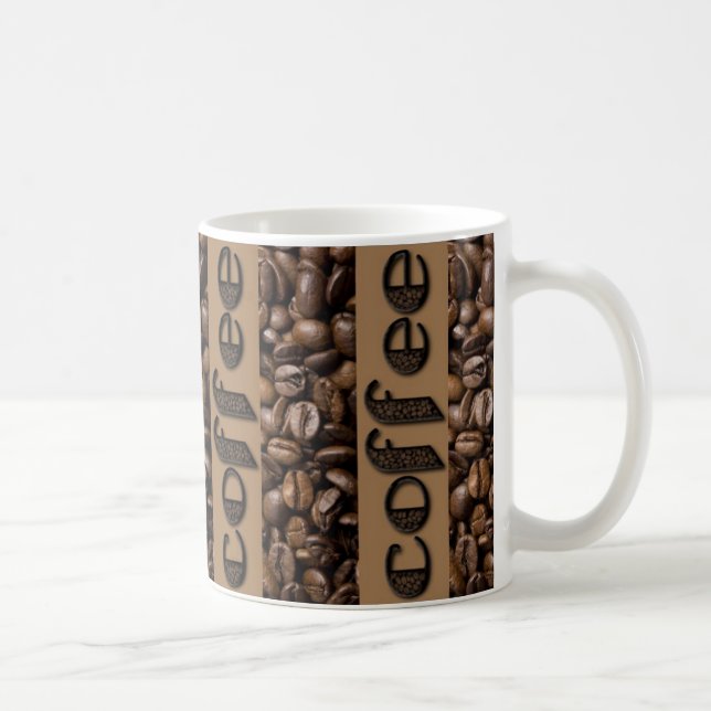 Funny Coffee Beans Typography Coffee Lovers Mug (Right)