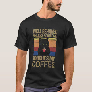 Funny coffee cat caffeine coffee lover T-Shirt