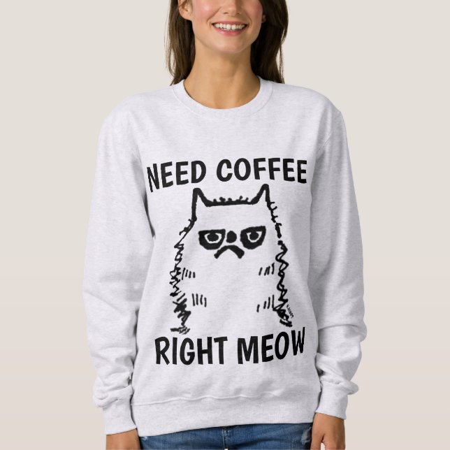 Funny Coffee Cat T-shirts Grumpy Cat (Front)