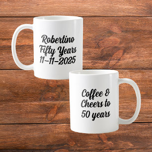 Funny Coffee Cheers 50 Years 50th Birthday Mug