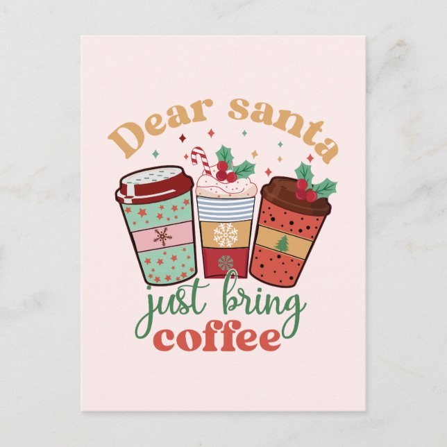 Funny coffee Christmas quotes  Postcard (Front)