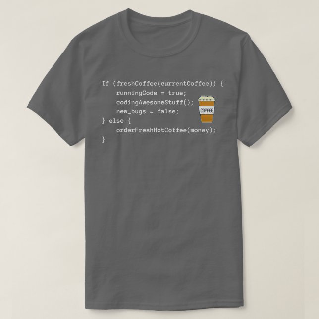 Funny Coffee Coding Programmer Java Developer  T-Shirt (Design Front)