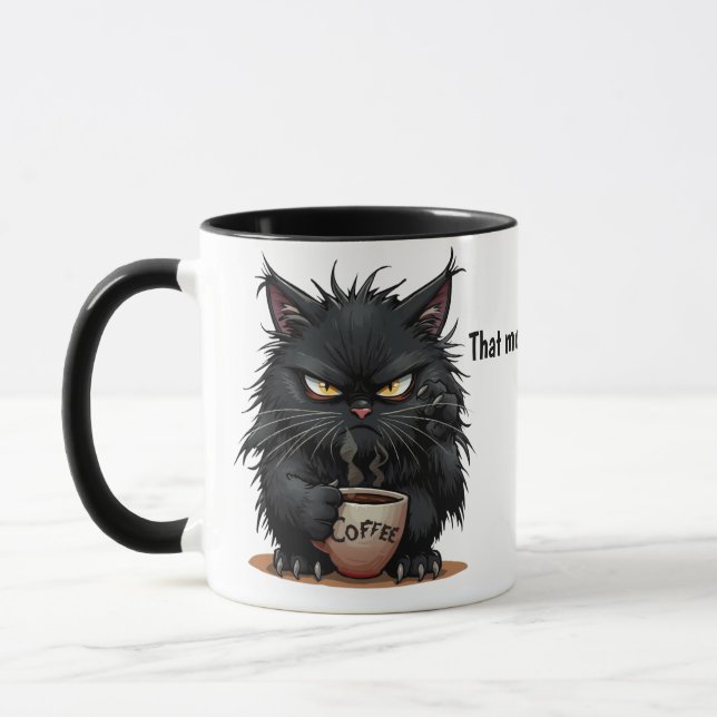 Funny Coffee cup holding cat  (Left)