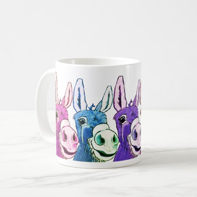 Funny Coffee Cup With Donkeys (Front Left)