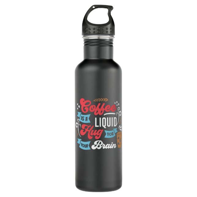 Funny Coffee Design | Coffee for the Brain 710 Ml Water Bottle (Front)