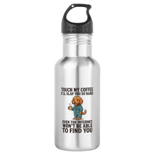 Funny Coffee Dog Vintage Engraving Shirt Design_1 532 Ml Water Bottle