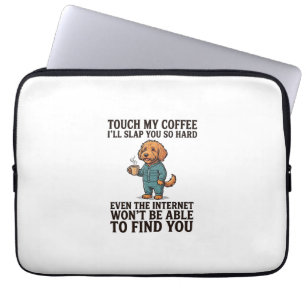 Funny Coffee Dog Vintage Engraving Shirt Design_1 Laptop Sleeve