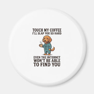 Funny Coffee Dog Vintage Engraving Shirt Design_1 Magnet