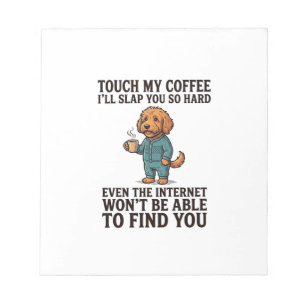 Funny Coffee Dog Vintage Engraving Shirt Design_1 Notepad