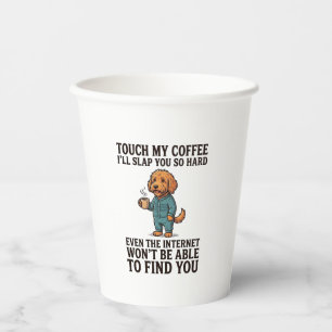 Funny Coffee Dog Vintage Engraving Shirt Design_1 Paper Cups