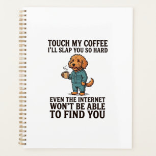 Funny Coffee Dog Vintage Engraving Shirt Design_1 Planner