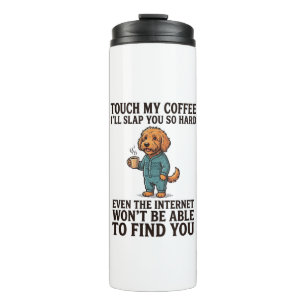 Funny Coffee Dog Vintage Engraving Shirt Design_1 Thermal Tumbler