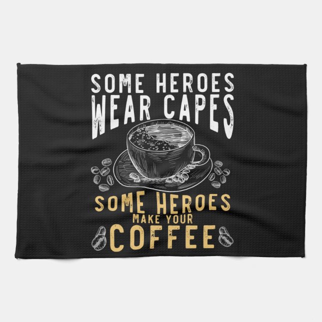 Funny Coffee Drinker Barista Humour Tea Towel (Horizontal)