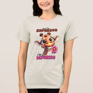 Funny coffee giraffe word art espresso  Tri-Blend shirt