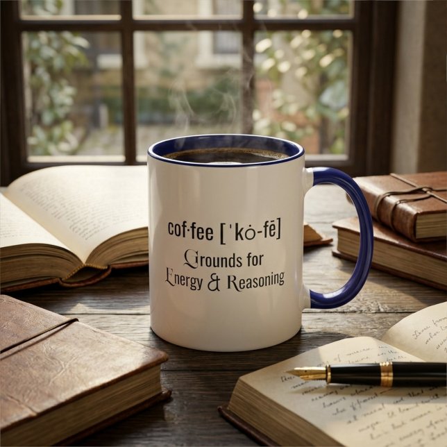 Funny Coffee Grounds Humour Inspirational Quote Mug (Creator Uploaded)