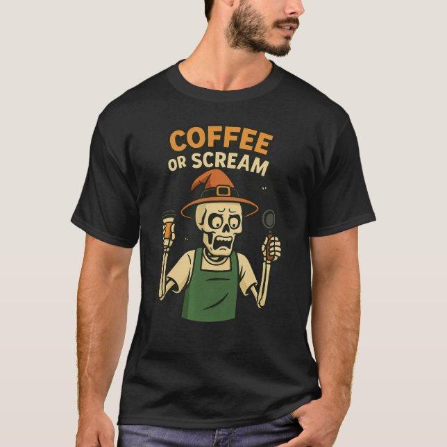 Funny Coffee Halloween T-Shirt (Front)