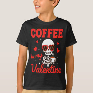 Funny Coffee Is My Valentine Caffeine Lover Retro  T-Shirt