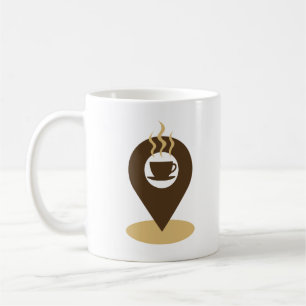 Funny coffee location icon  mug
