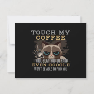 Funny Coffee Lover - Cat Humour Thank You Card