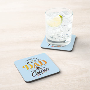 Funny Coffee Lover Dad Design Coaster