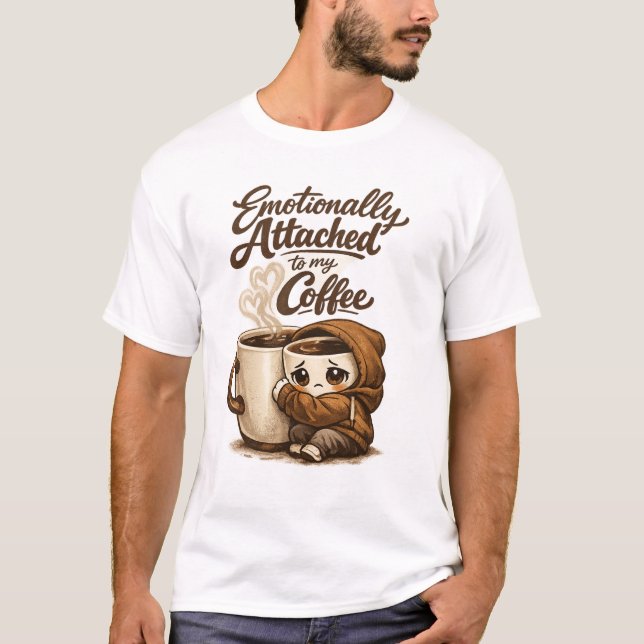 Funny Coffee Lover Introvert Design – Emotionally  T-Shirt (Front)