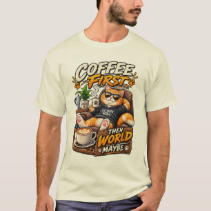 Funny Coffee Lovers T-Shirt – Coffee First Then th