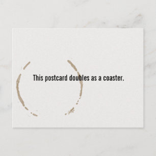 Funny Coffee Postcard, coaster, stain, minimalist Postcard