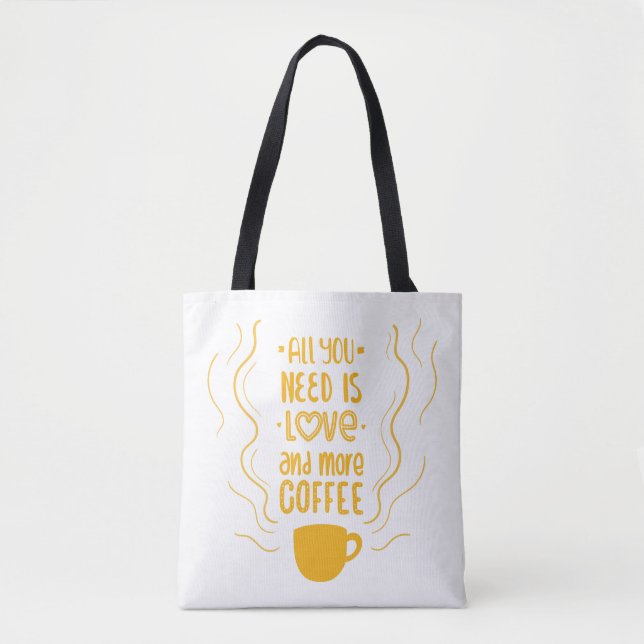 Funny Coffee Quote Caffeine Lover Addiction Quote Tote Bag (Front)
