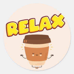 Funny Coffee relax Classic Round Sticker