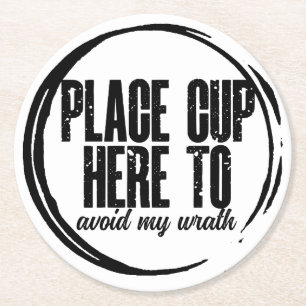 Funny Coffee Ring Round Paper Coaster