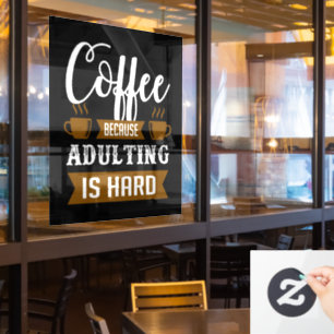 funny coffee shop word art Window Cling
