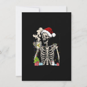Funny Coffee Skeleton Xmas Coffee Drinking Christm Invitation