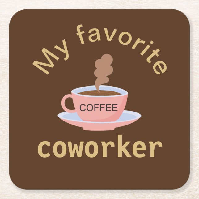 Funny Coffee Square Paper Coaster (Front)