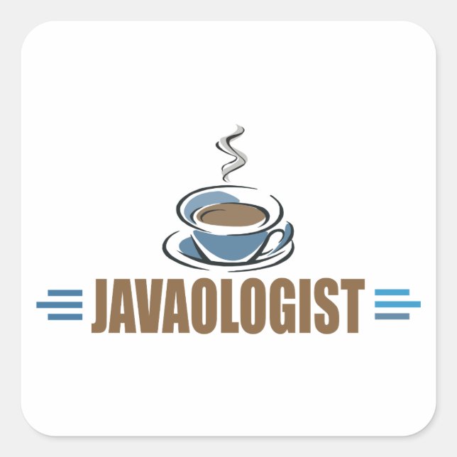 Funny Coffee Square Sticker (Front)