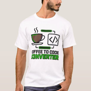 Funny Coffee to Code Converter Programmer T-Shirt