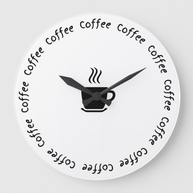 Funny Coffee Wall Clock – “Coffee O’Clock” (Front)