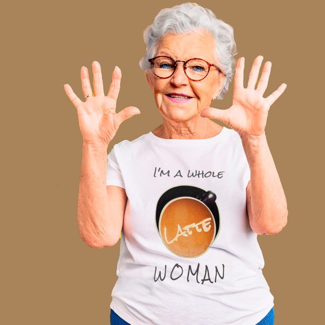 Funny Coffee Whole Latte Woman T-Shirt Tri-Blend Shirt (Funny Coffee T-shirt - I'm a whole LATTE Woman)