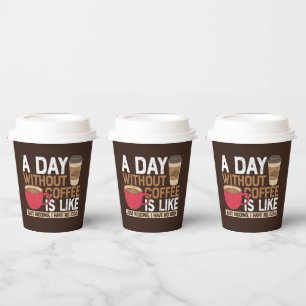 funny coffee word art paper cups