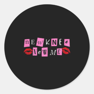 Funny Collage Style New Knee New Me Knee Surgery R Classic Round Sticker