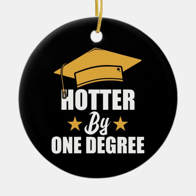 Funny College Graduation Gift Grad School Masters Ceramic Tree Decoration (Front)